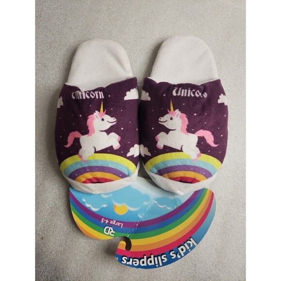 Royal Deluxe unicorn Kid's Slippers size large 4-5 - Picture 2 of 6